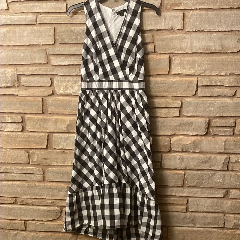 J. Crew Black and White Checkered Dress Size 2 (Without the wrap)